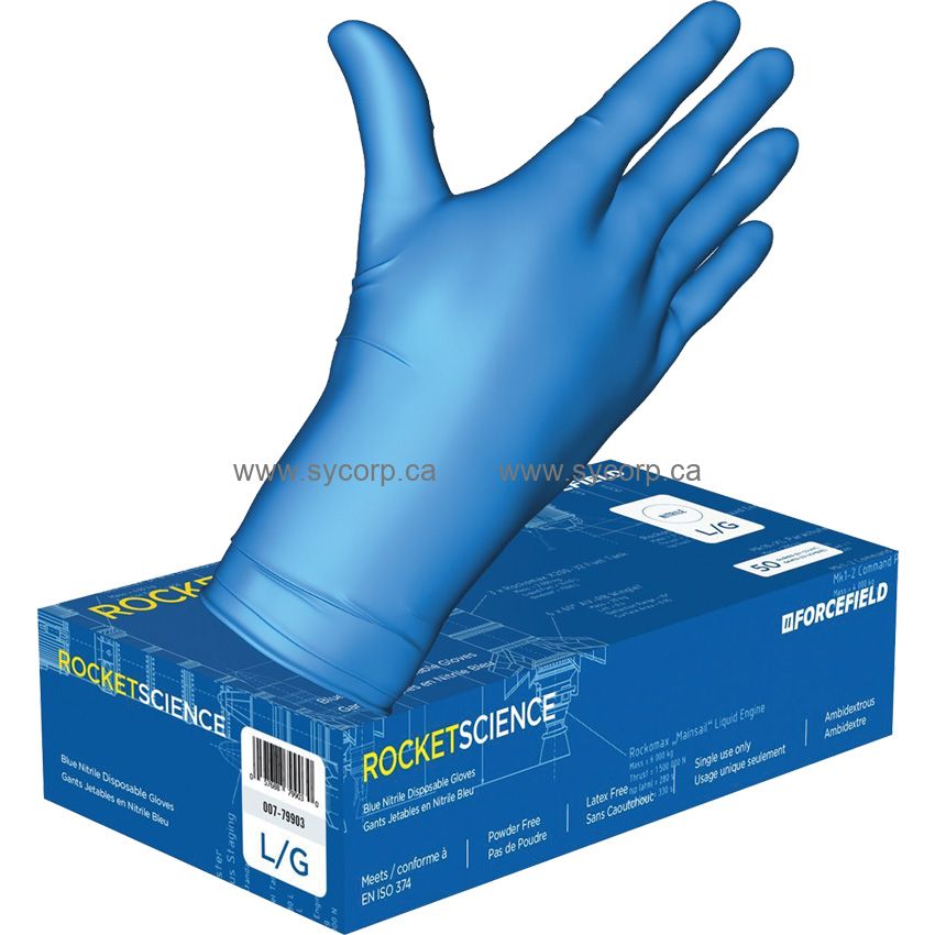 blue examination gloves