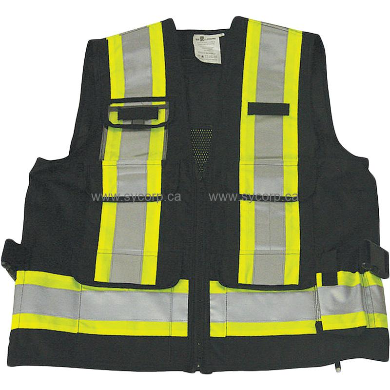 Big K BK307 Supervisor Polyester Safety Vest Black with Mesh Option - Small  (BK307BLK-S)