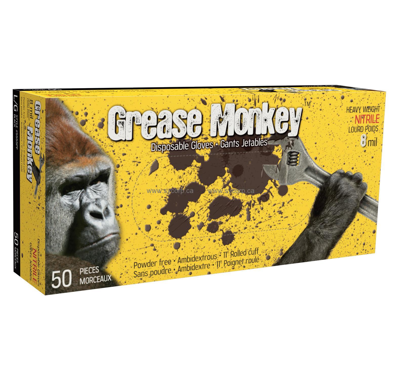 Grease Monkey Disposable Nitrile Gloves - 50/BX